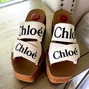 Chloe Woody Logo Wedges
